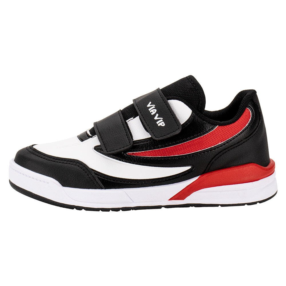 TÊNIS INFANTIL VIA VIP VV4018 Preto/Vermelho 2