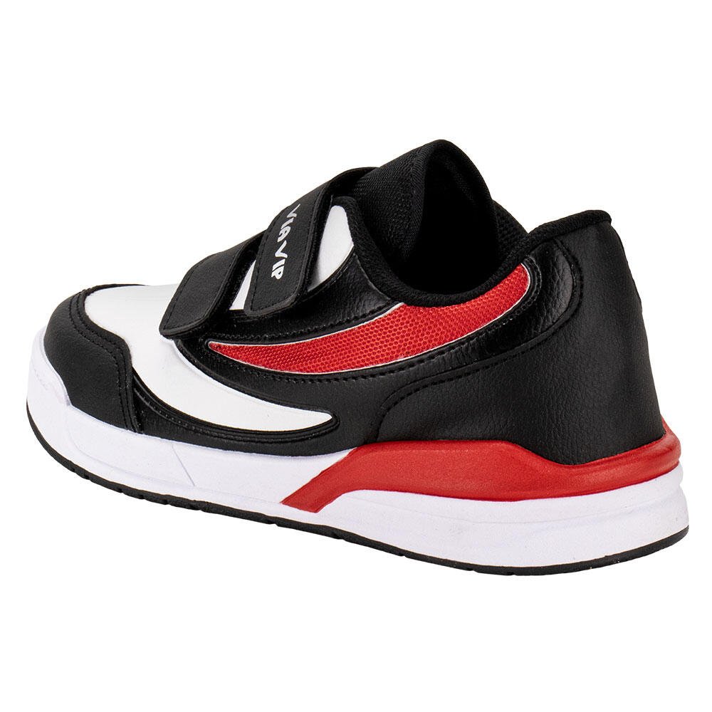 TÊNIS INFANTIL VIA VIP VV4018 Preto/Vermelho 3