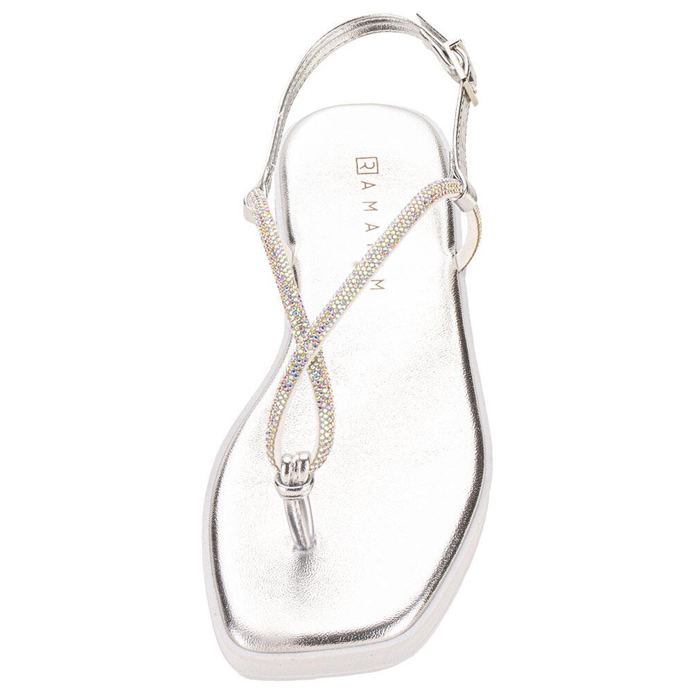 SANDÁLIA FEMININA FLAT RAMARIM 249106  Prata 5