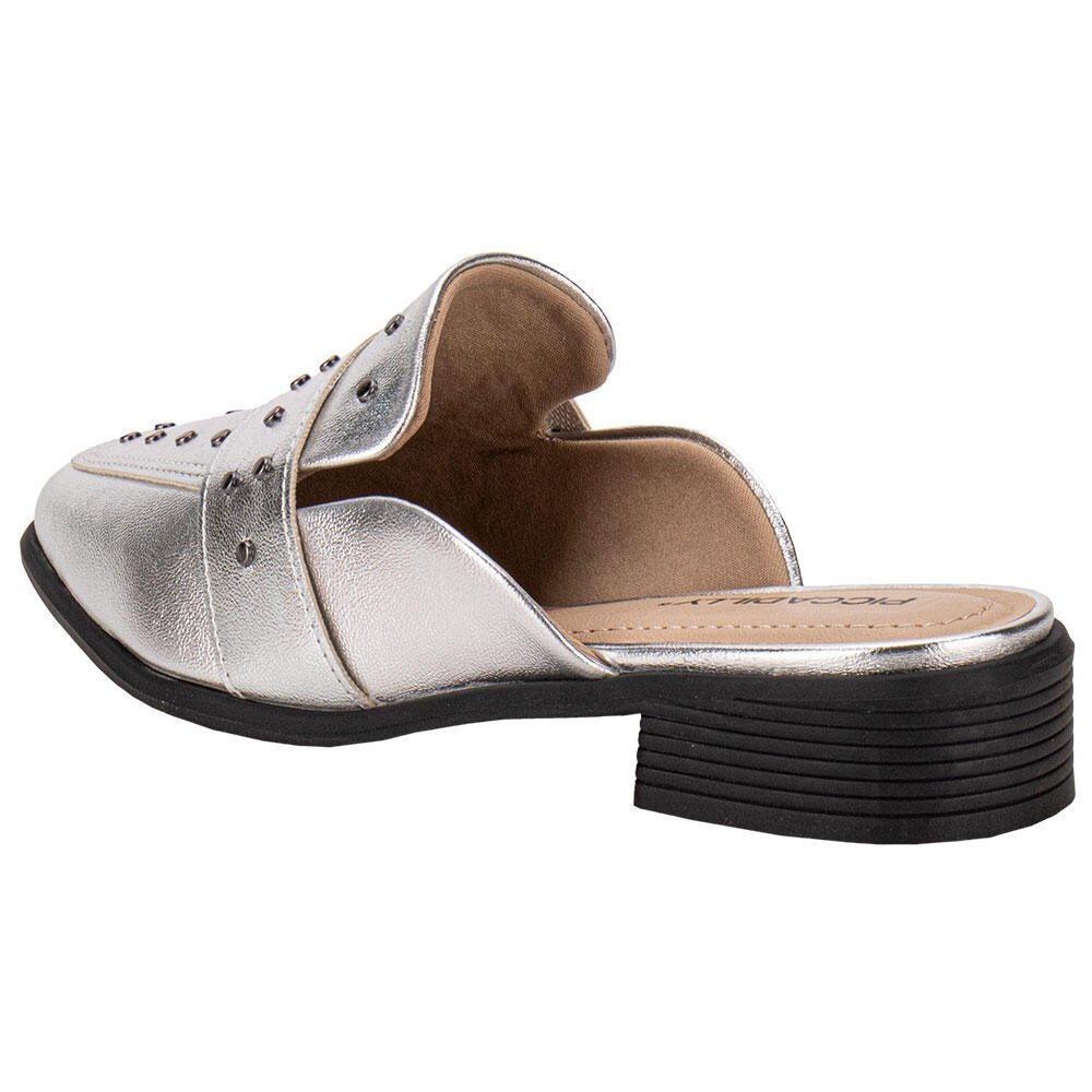 SAPATO FEMININO MULE PICCADILLY 662001  Prata 2