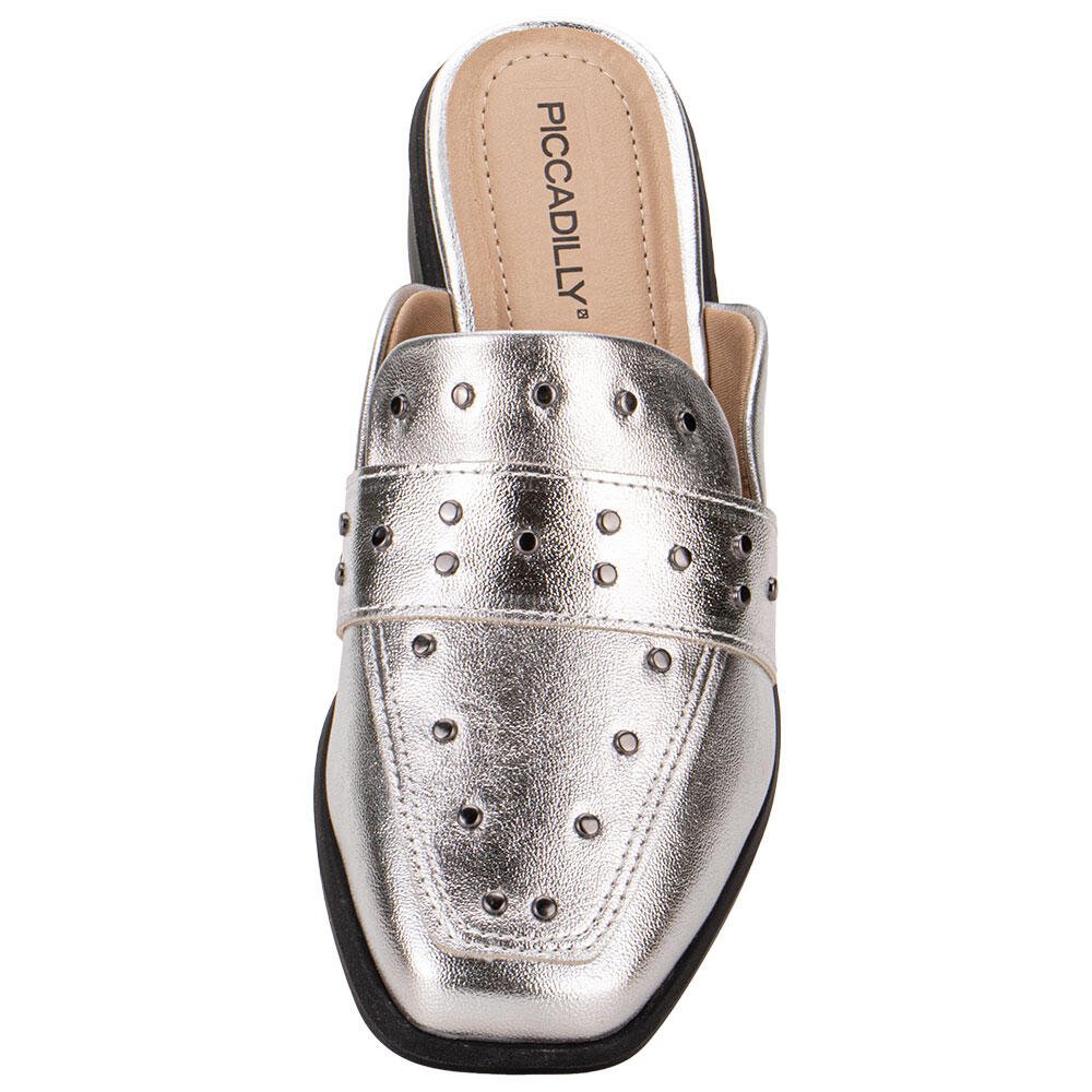 SAPATO FEMININO MULE PICCADILLY 662001  Prata 5