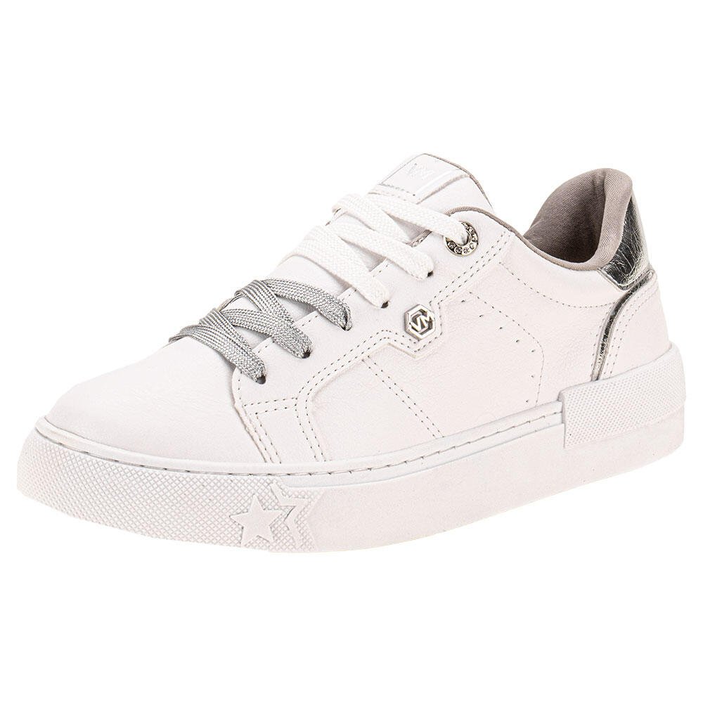 TÊNIS FEMININO CASUAL VIA MARTE 121001 Branco/Prata 1