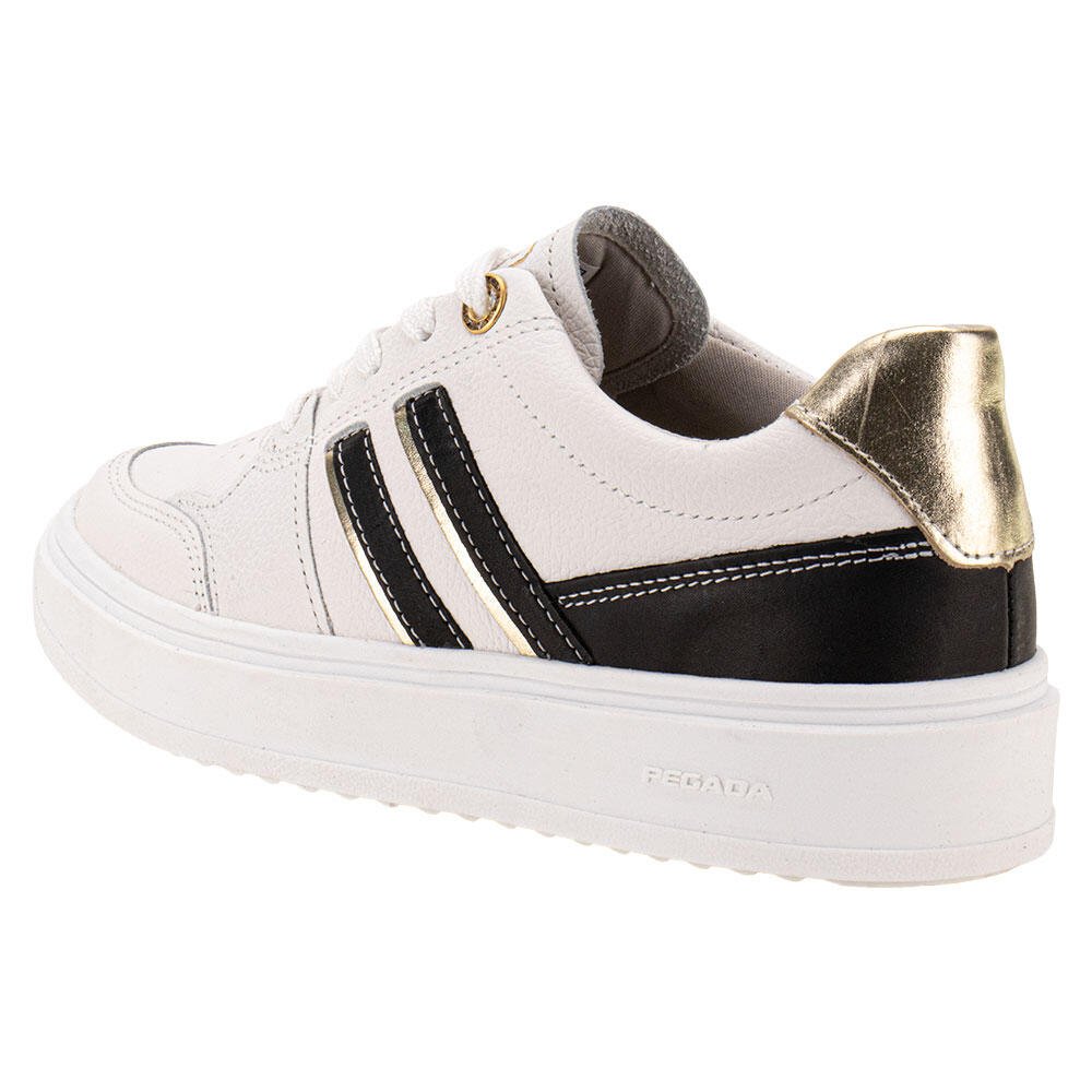TÊNIS FEMININO CASUAL PEGADA 211302  Branco/Preto 3