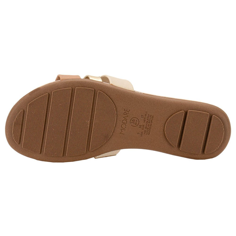 TAMANCO FEMININO FLAT MODARE 7163128  Bege/Dourado 4