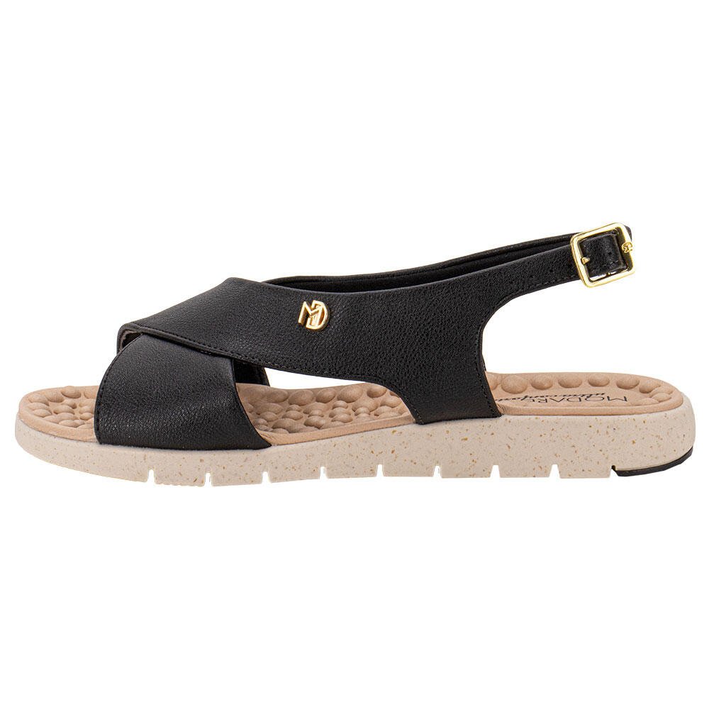 SANDÁLIA FEMININA FLAT MODARE 7162203 Preto 2