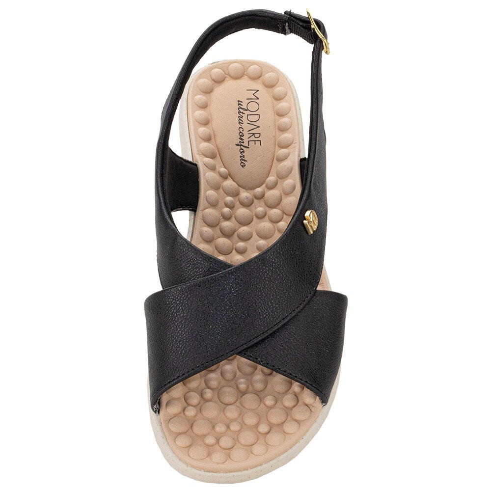 SANDÁLIA FEMININA FLAT MODARE 7162203 Preto 5