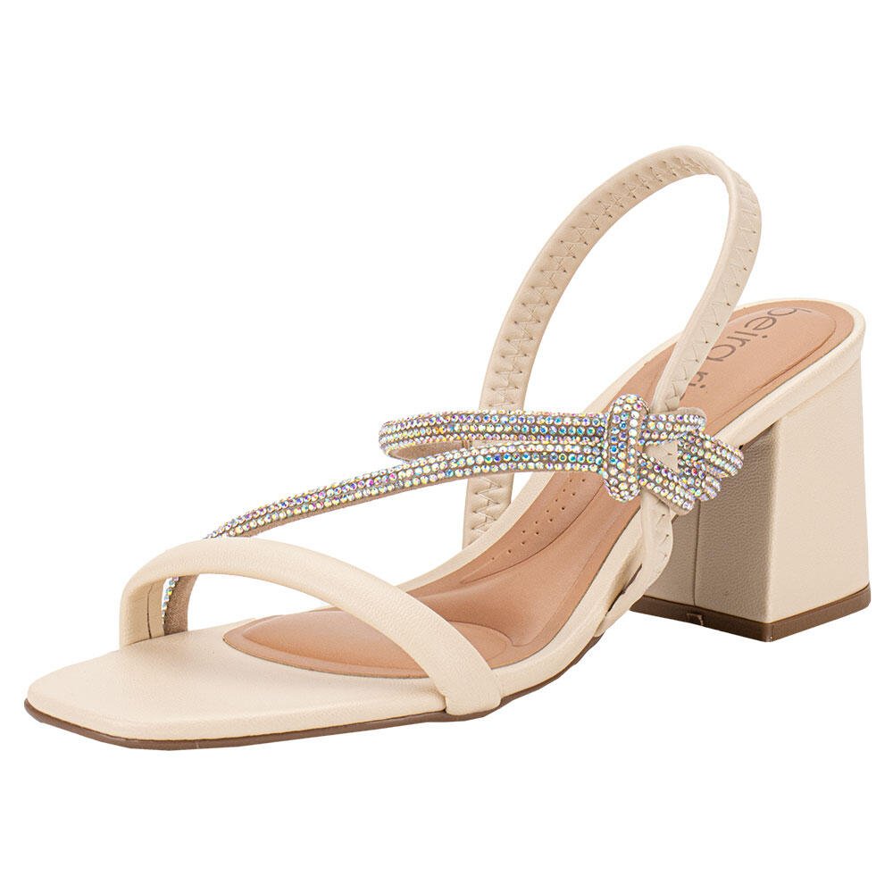 SANDÁLIA FEMININA SALTO GROSSO BEIRA RIO 8436229 Bege