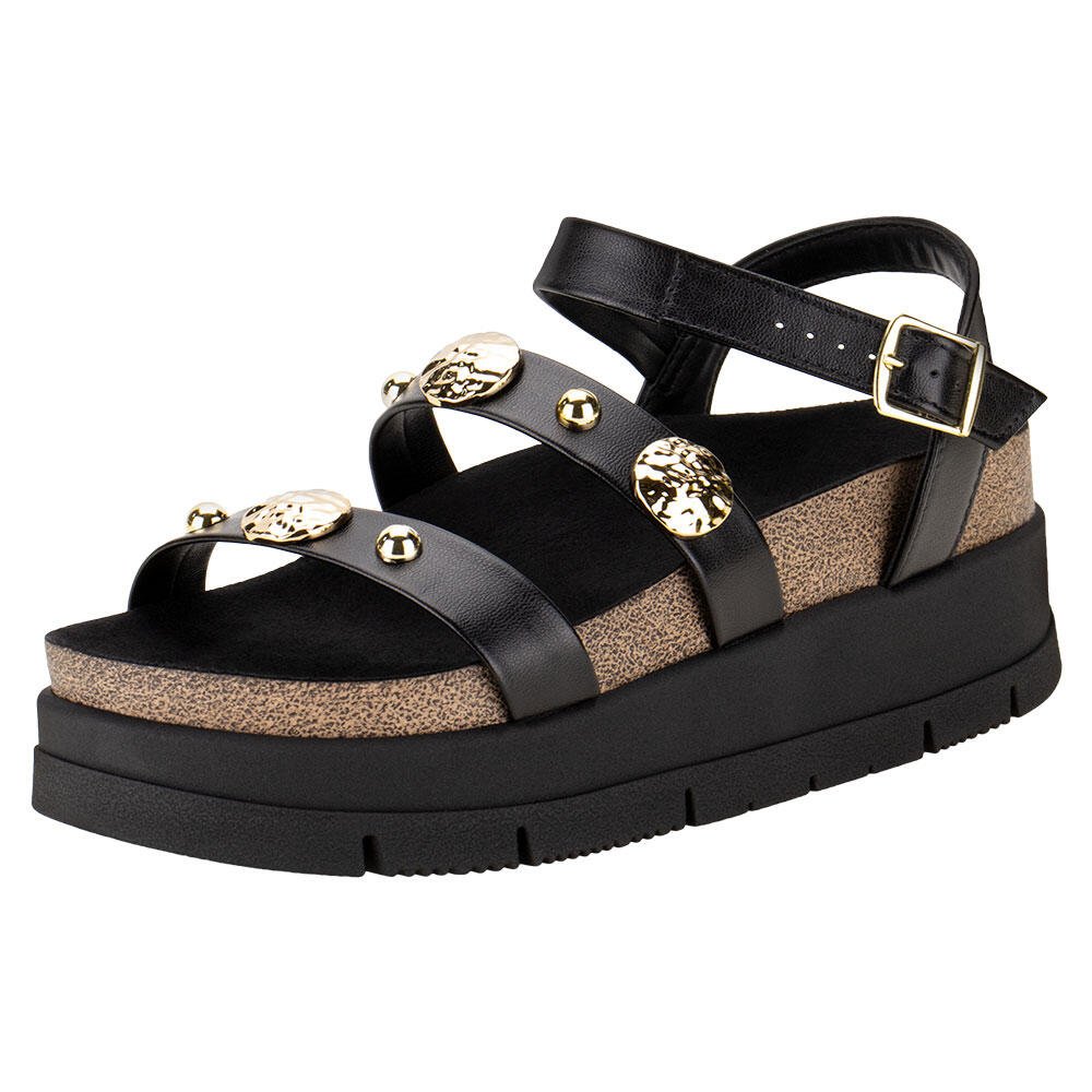 SANDÁLIA FEMININA FLAT MOLECA 5513104 Preto 1