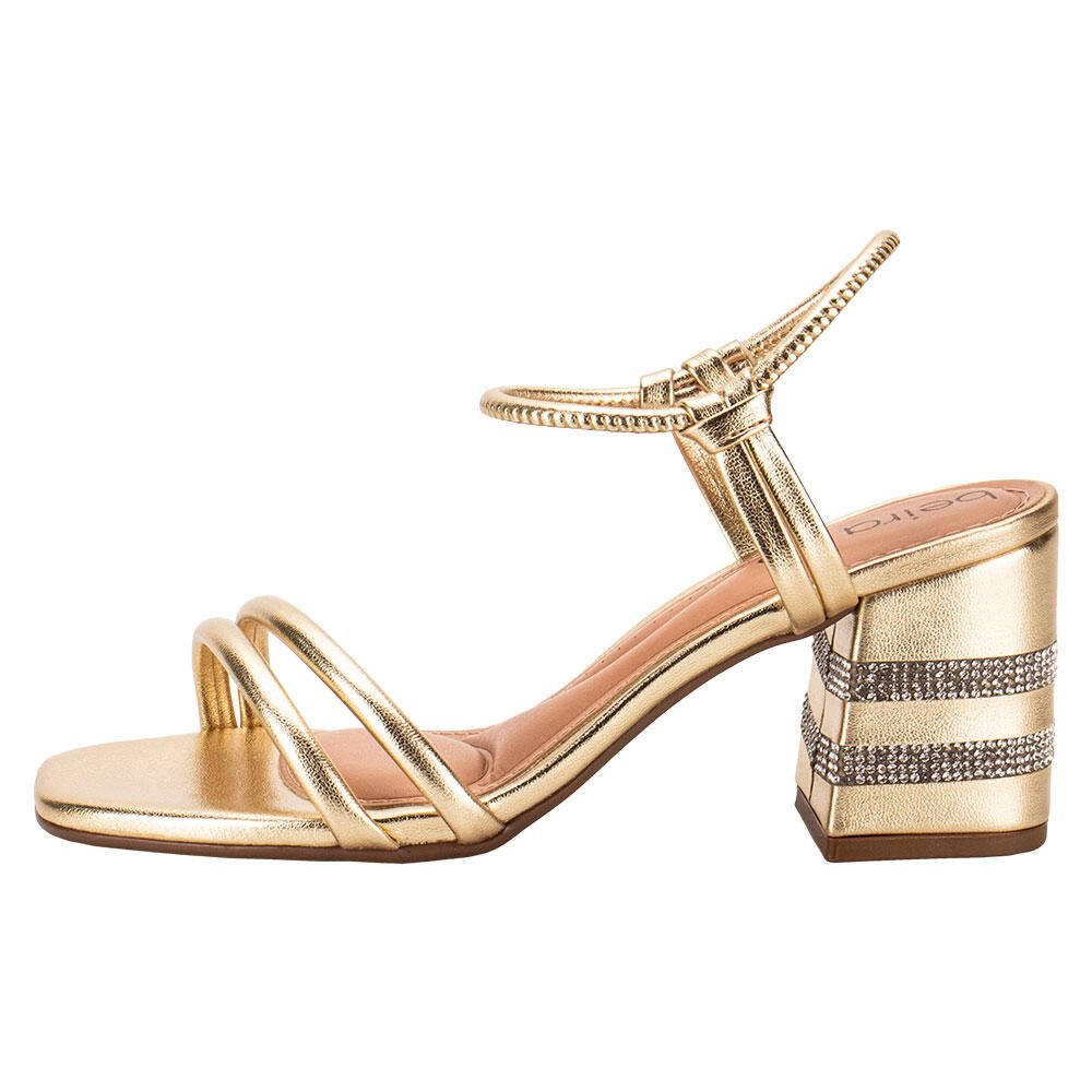 SANDÁLIA FEMININA SALTO GROSSO BEIRA RIO 8436613  Dourado 2