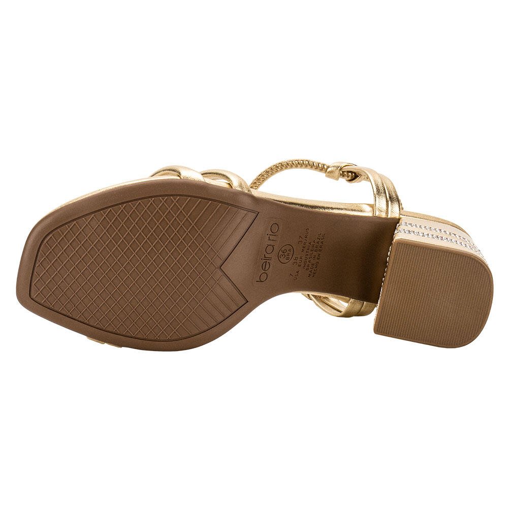 SANDÁLIA FEMININA SALTO GROSSO BEIRA RIO 8436613  Dourado 4