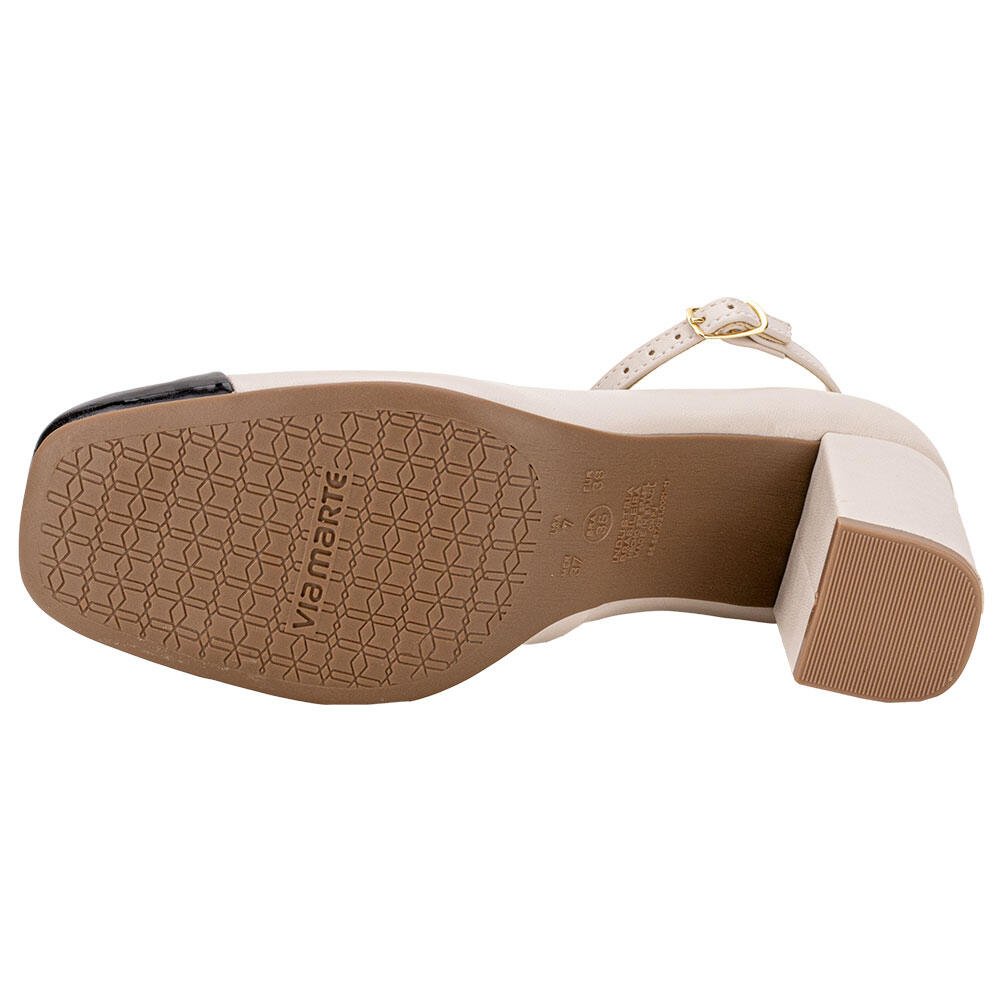 SAPATO FEMININO SALTO GROSSO VIA MARTE 062001 Preto/Bege 4
