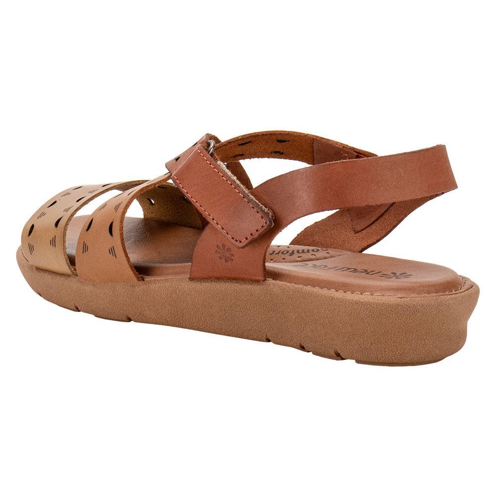SANDÁLIA FEMININA FLAT NEW FACE 39518  Bege/Laranja 2