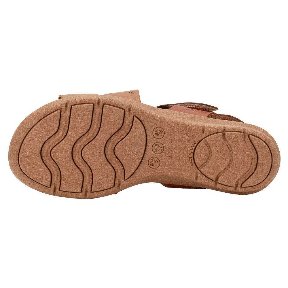 SANDÁLIA FEMININA FLAT NEW FACE 39518  Bege/Laranja 3