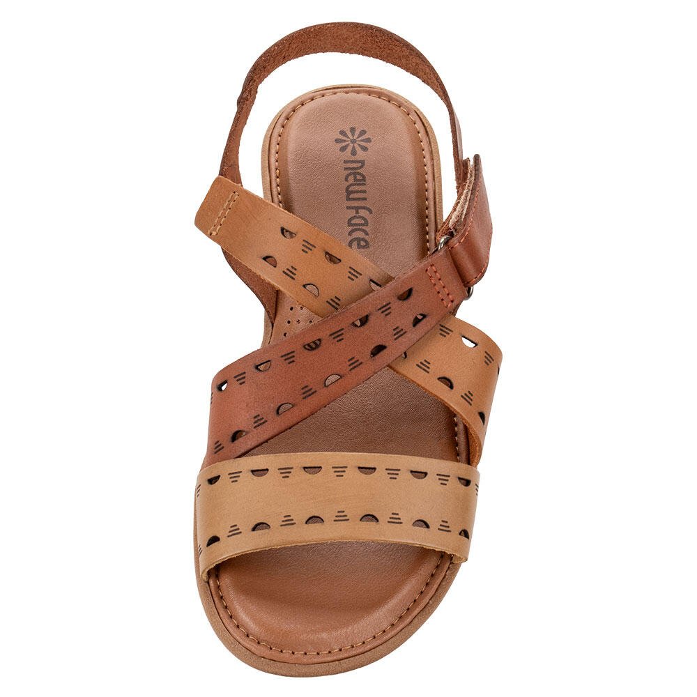 SANDÁLIA FEMININA FLAT NEW FACE 39518  Bege/Laranja 5