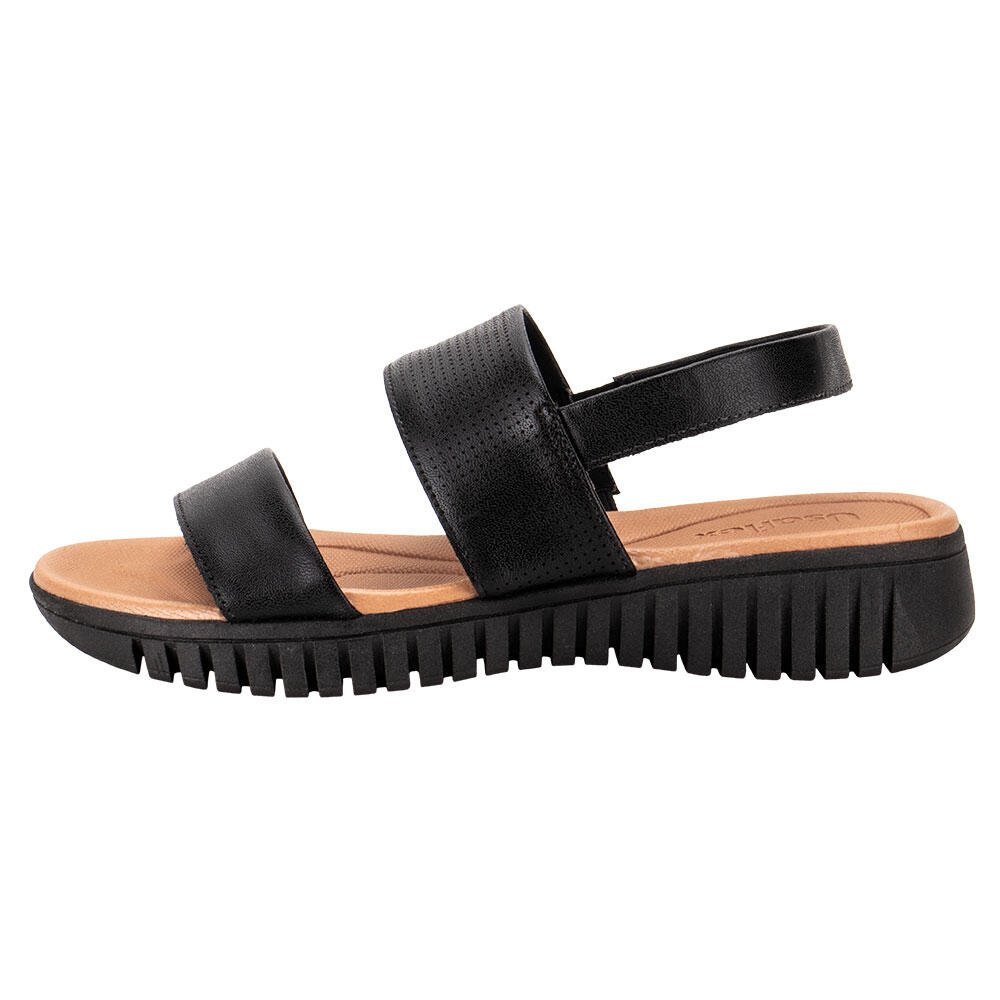 SANDÁLIA FEMININA FLAT USAFLEX AH0116  Preto 2