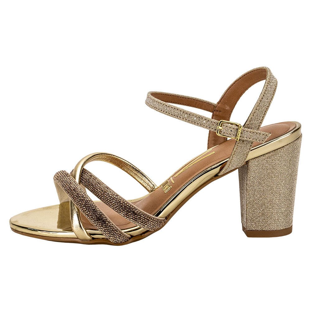 SANDÁLIA FEMININA SALTO GROSSO VIZZANO 62621026  Dourado 2