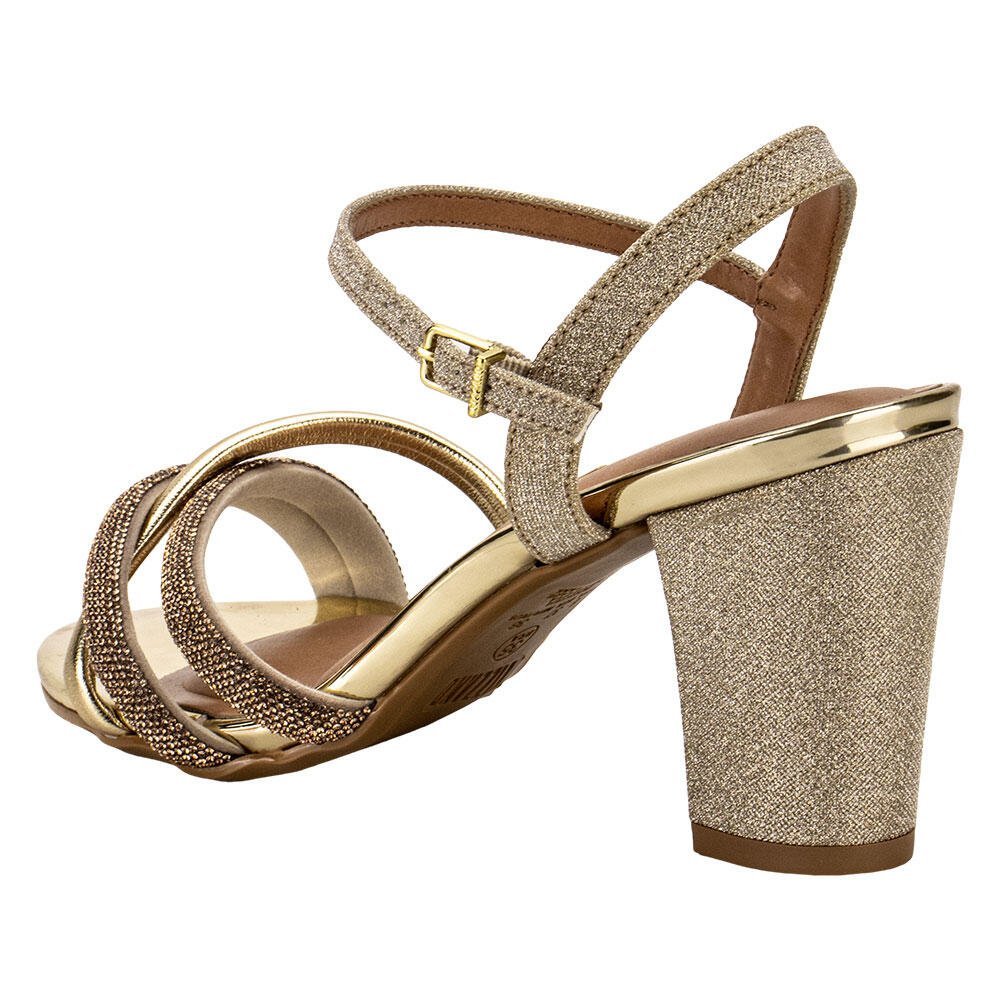 SANDÁLIA FEMININA SALTO GROSSO VIZZANO 62621026  Dourado 3