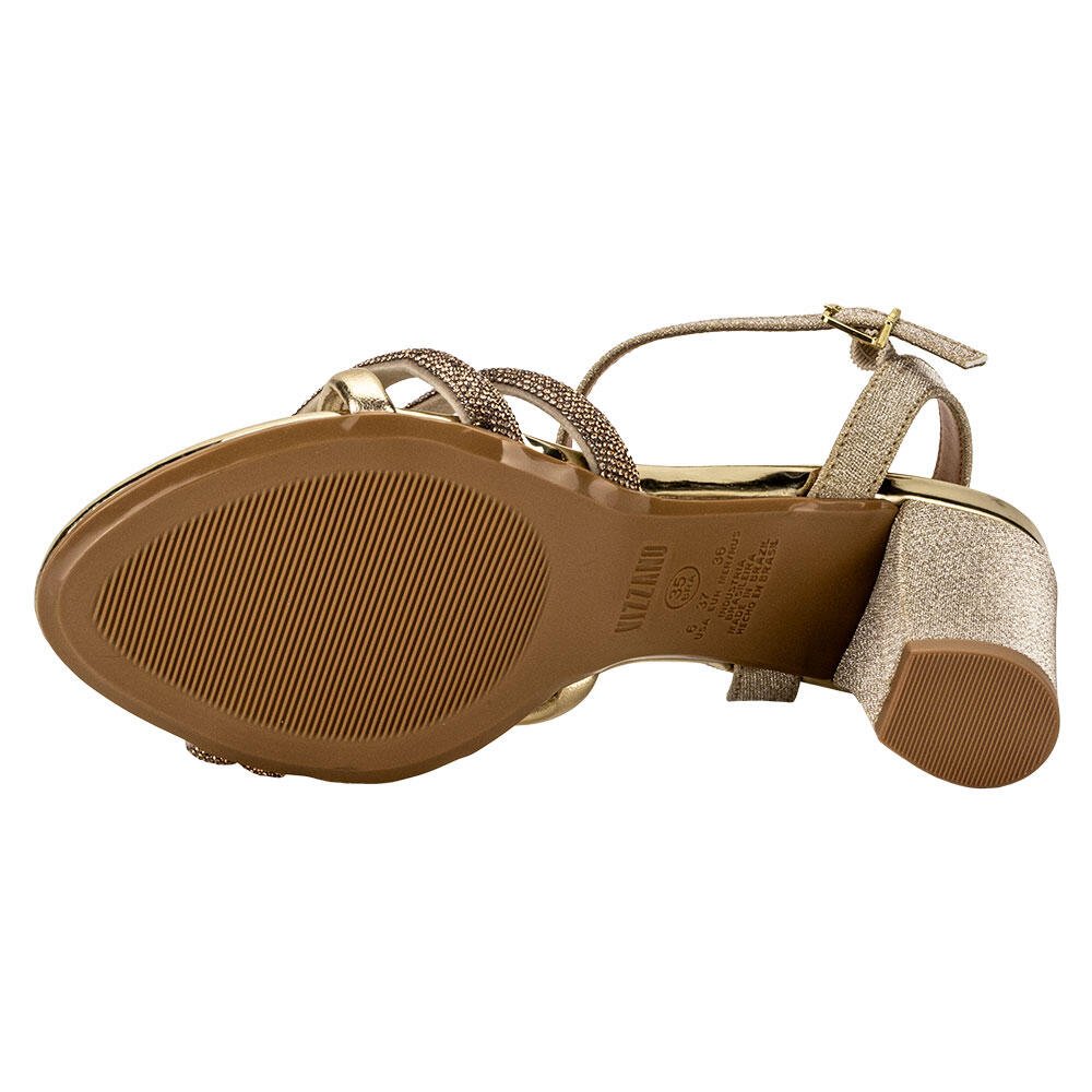 SANDÁLIA FEMININA SALTO GROSSO VIZZANO 62621026  Dourado 4