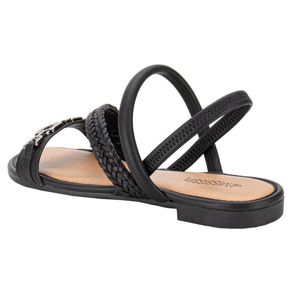 SANDÁLIA FEMININA FLAT MISSISSIPI MB393 Preto 3