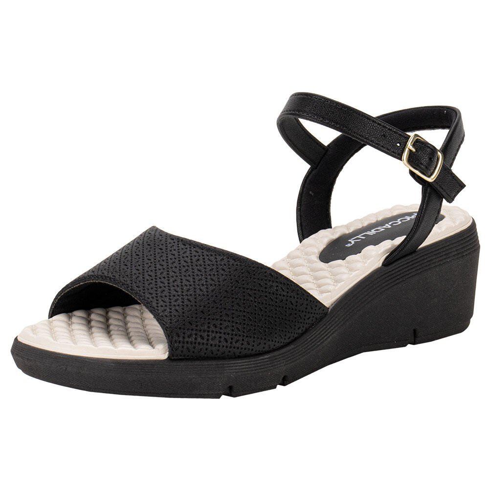 Sapato Feminino SandÃ¡lia Piccadilly Comfort Anabela Confort