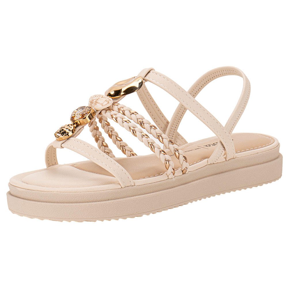 SANDÁLIA FEMININA FLAT DAKOTA Y7635  Bege 1