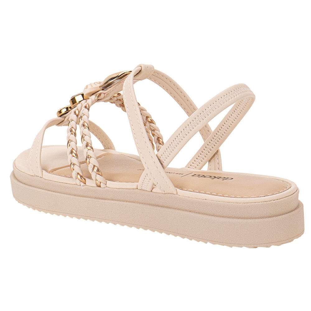 SANDÁLIA FEMININA FLAT DAKOTA Y7635  Bege 3