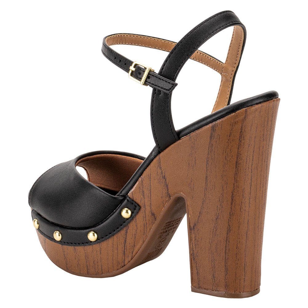SANDÁLIA FEMININA MEIA PATA VIZZANO 6281847  Preto/Camel 3