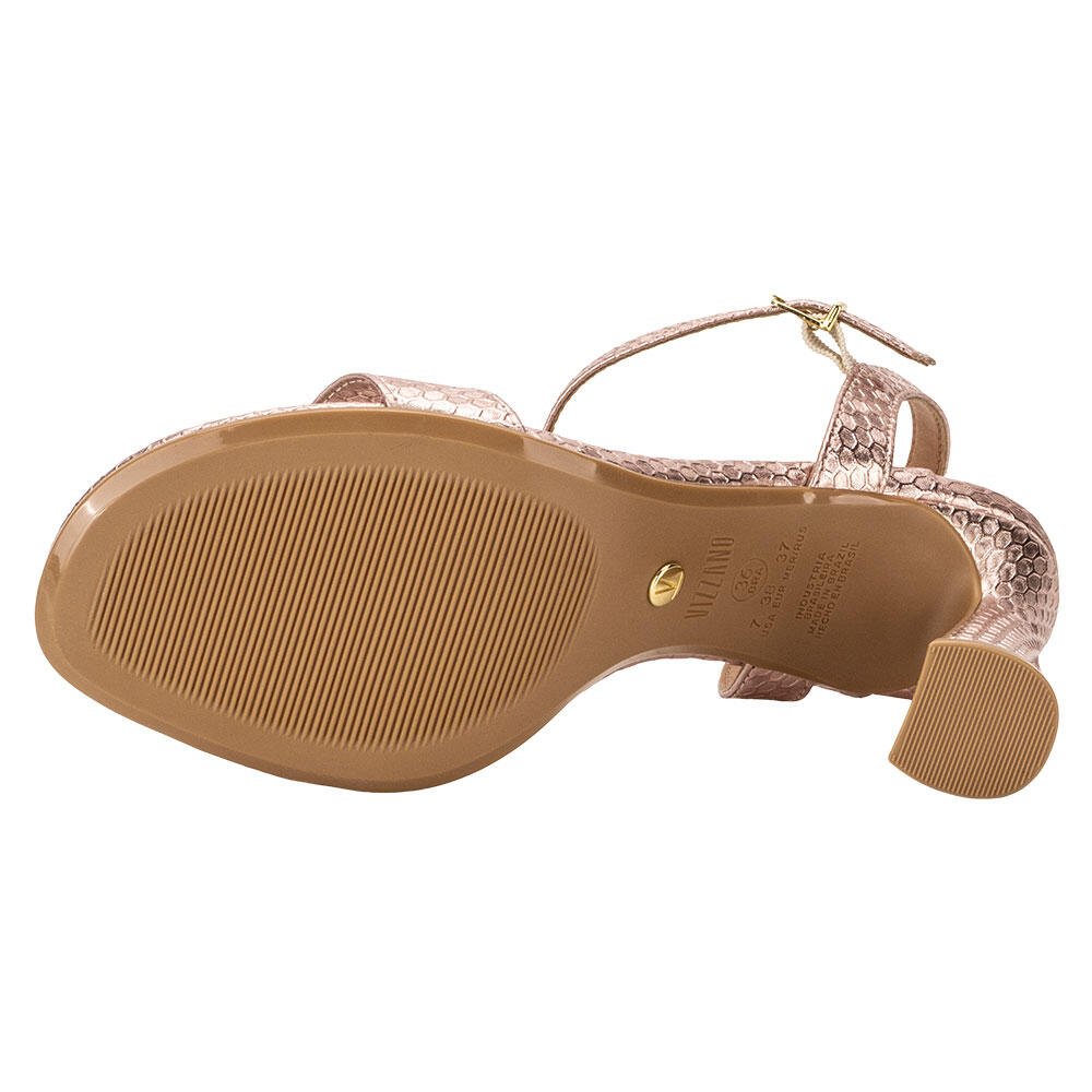 SANDÁLIA FEMININA SALTO GROSSO VIZZANO 6517200  Dourado 4