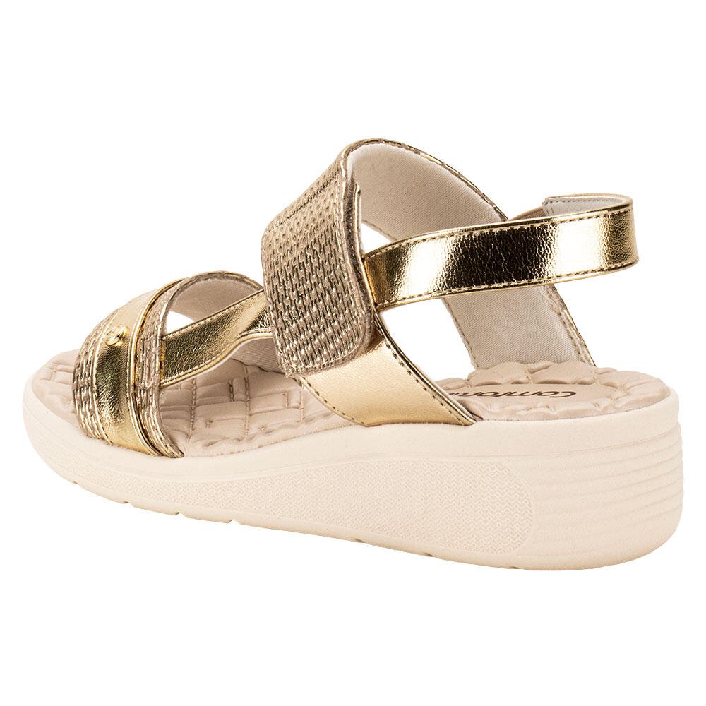 SANDÁLIA FEMININA ANABELA COMFORTFLEX 2488404 Dourado 3