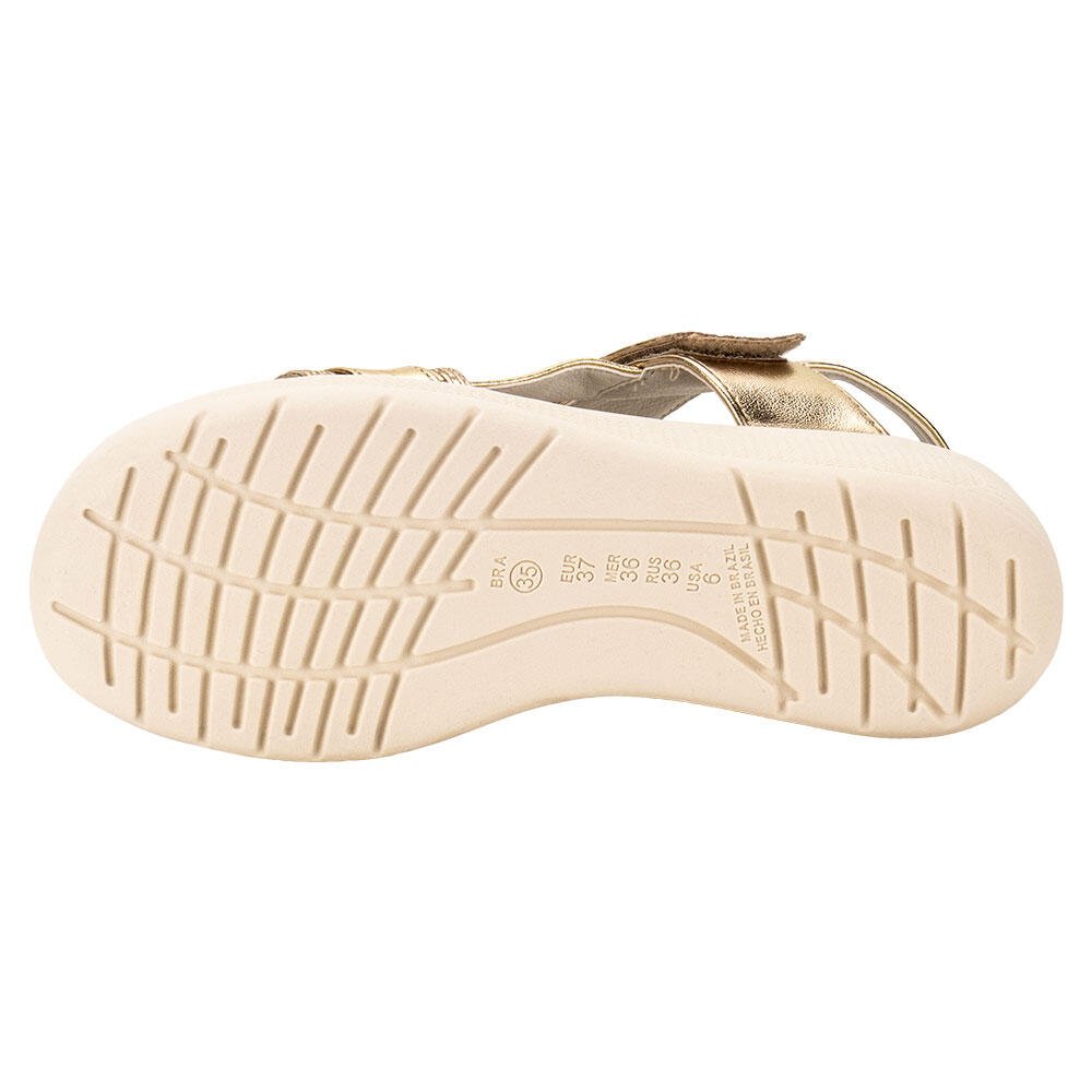 SANDÁLIA FEMININA ANABELA COMFORTFLEX 2488404 Dourado 4