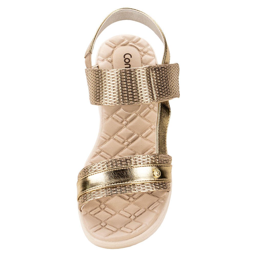 SANDÁLIA FEMININA ANABELA COMFORTFLEX 2488404 Dourado 5