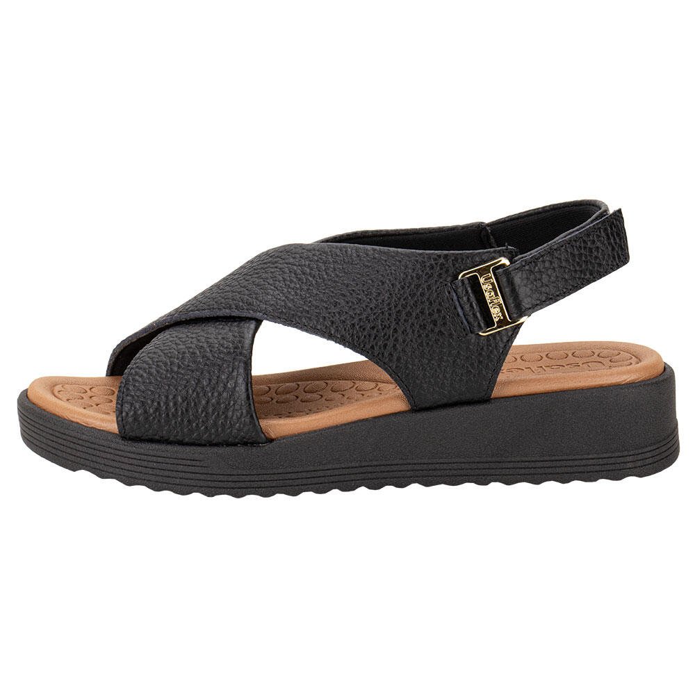 SANDÁLIA FEMININA ANABELA USAFLEX MA10005 Preto 2