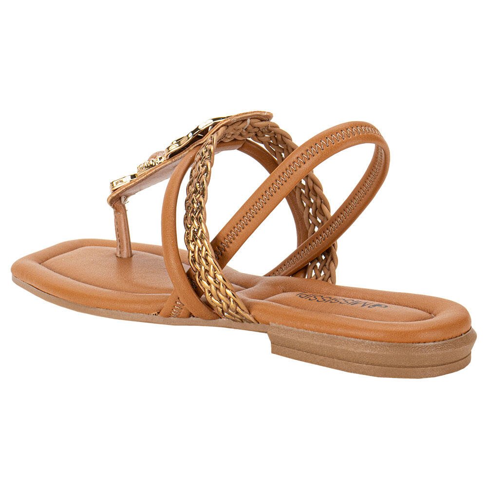 SANDÁLIA FEMININA FLAT MISSISSIPI MC311  Marrom 3