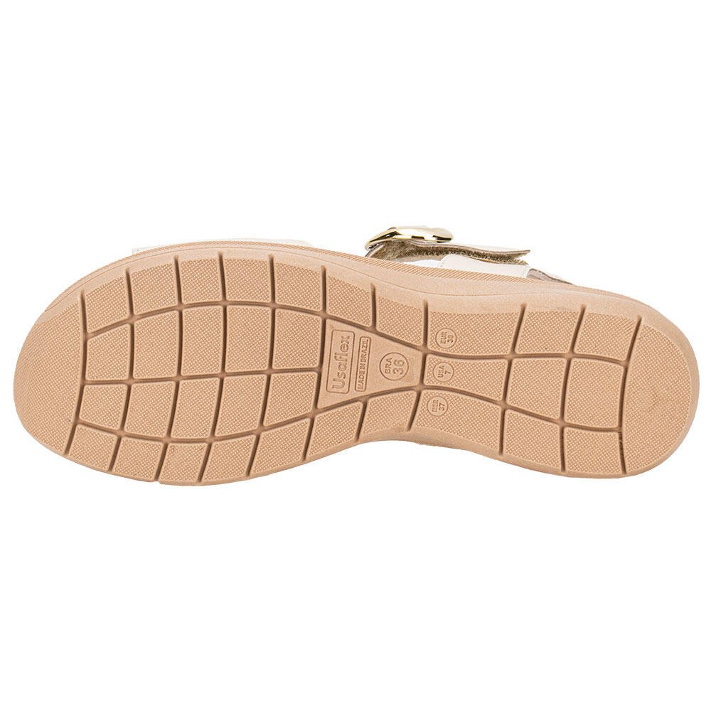 SANDÁLIA FEMININA FLAT USAFLEX AM15004  Bege 4