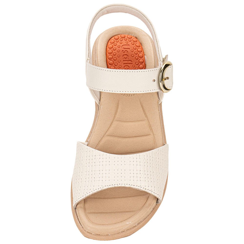 SANDÁLIA FEMININA FLAT USAFLEX AM15004  Bege 5