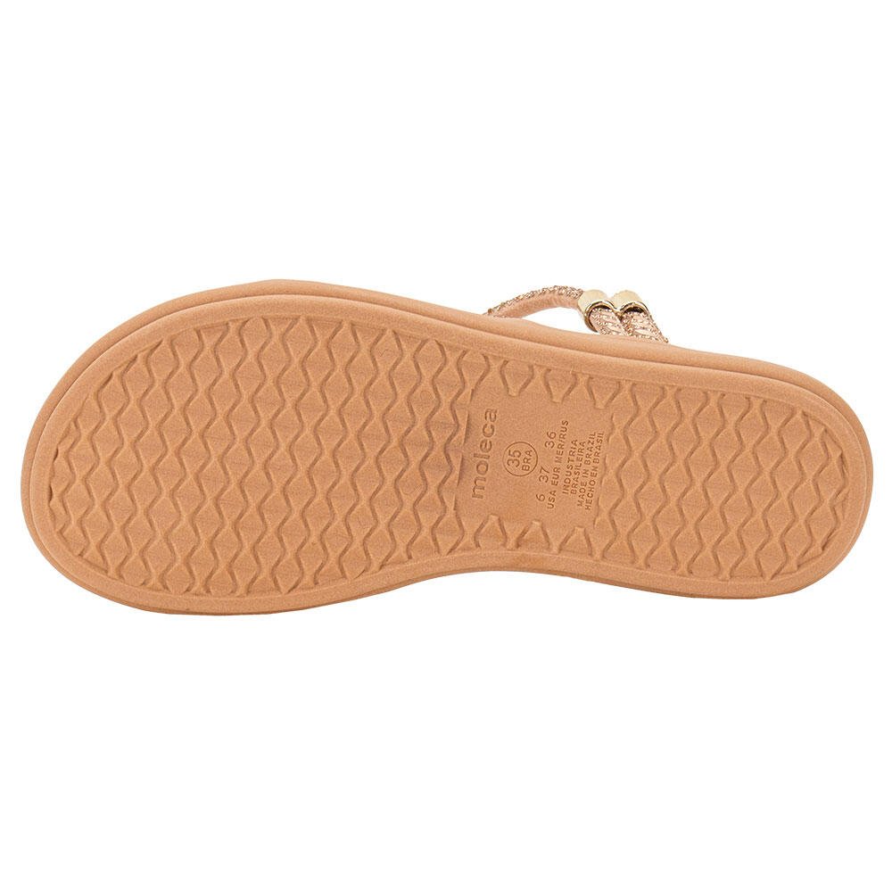 SANDÁLIA FEMININA FLAT MOLECA 5525104  Dourado 4