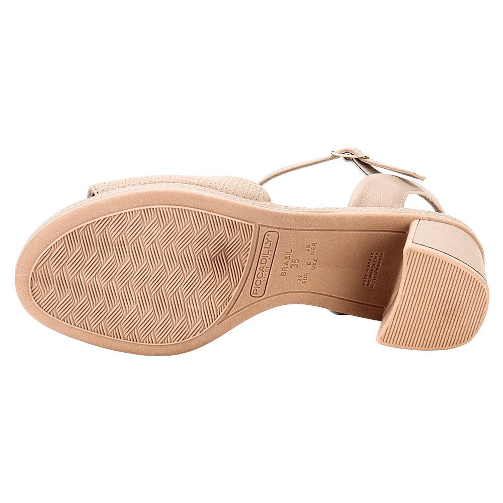 SANDÁLIA FEMININA SALTO GROSSO PICCADILLY 566060 Bege 4