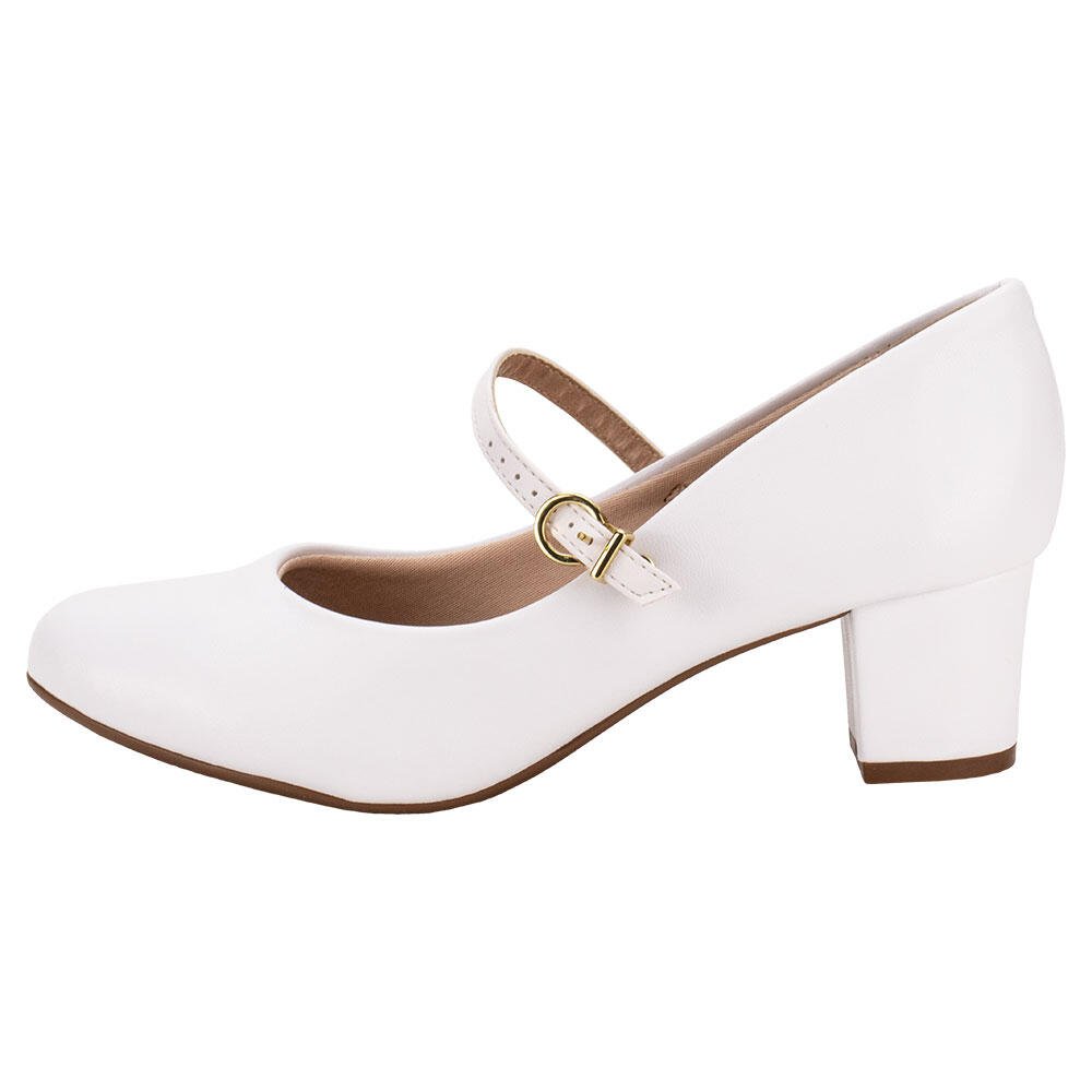SAPATO FEMININO SALTO GROSSO BEIRA RIO 4777475 Branco 2