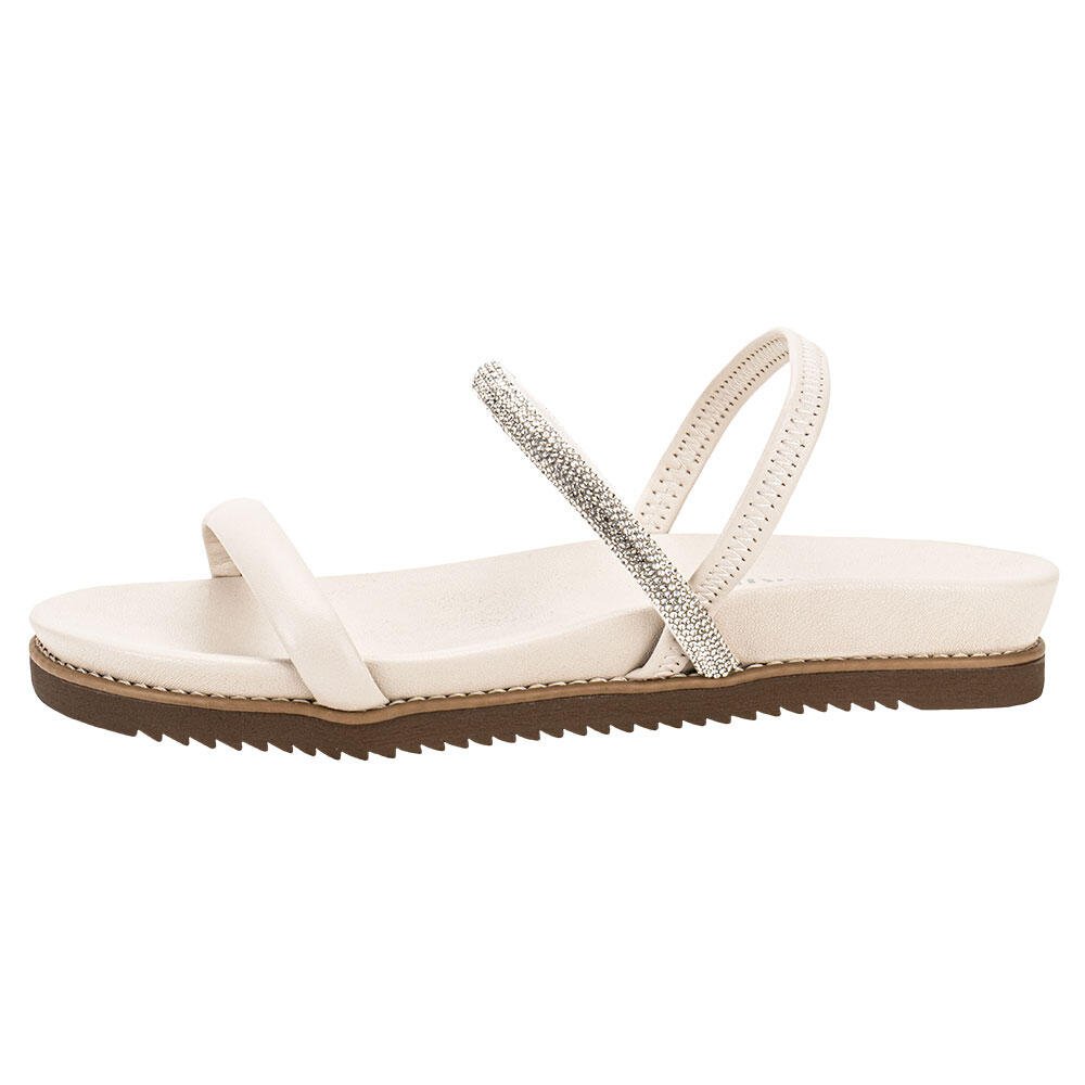 SANDÁLIA FEMININA FLAT VIA MARTE 117006  Bege 2