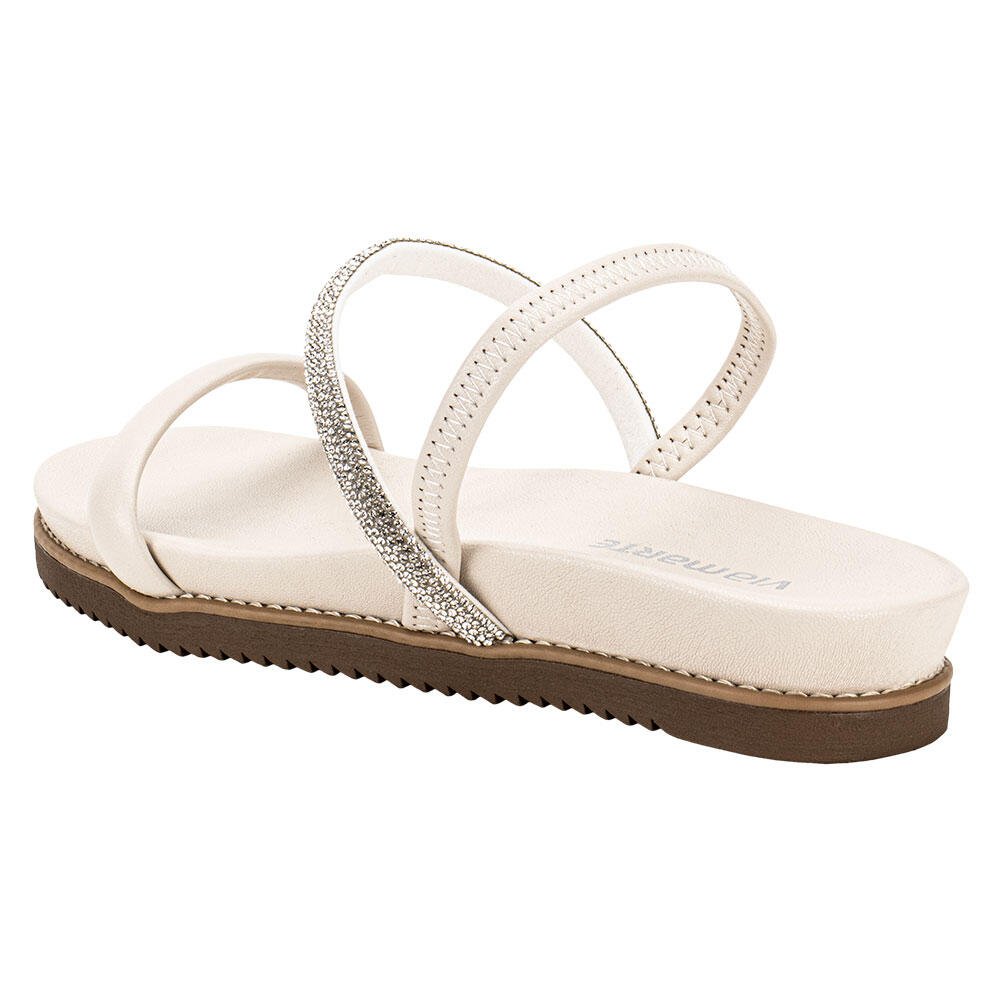 SANDÁLIA FEMININA FLAT VIA MARTE 117006  Bege 3