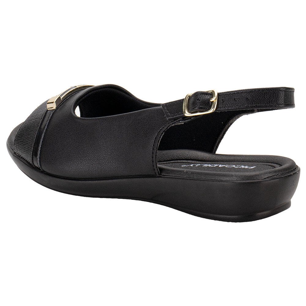 SANDÁLIA FEMININA FLAT PICCADILLY 500380  Preto 3