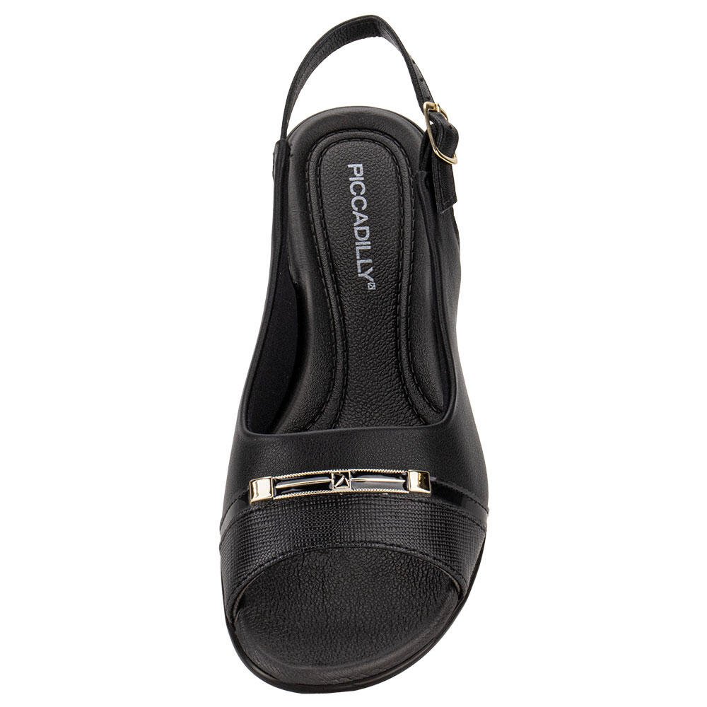 SANDÁLIA FEMININA FLAT PICCADILLY 500380  Preto 5