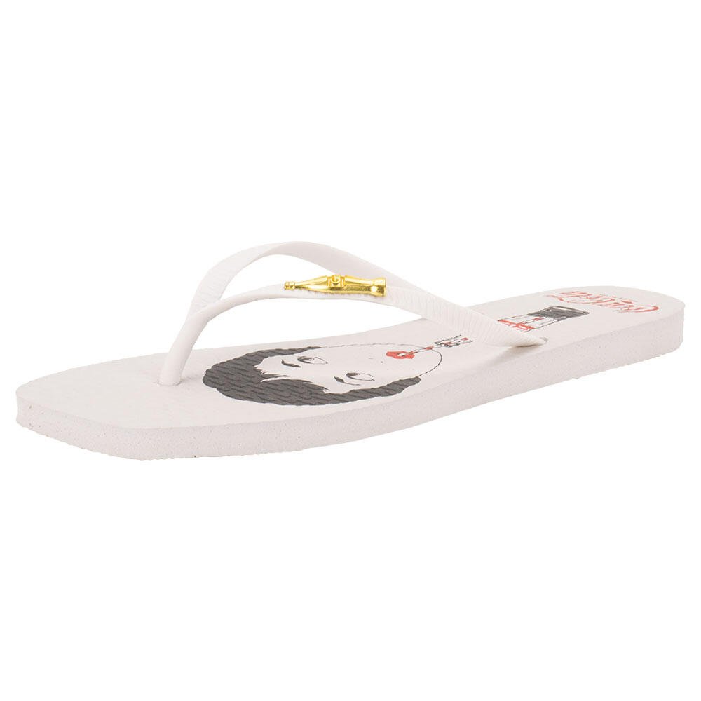 CHINELO FEMININO CARLO SQUARE COCA-COLA CC4326 Branco 2