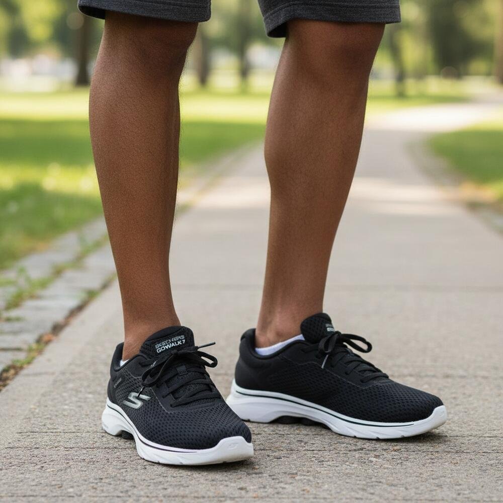 TÊNIS MASCULINO GO WALK 7 THE CONSTRUCT SKECHERS 216636 Preto