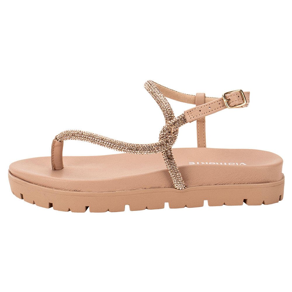 SANDÁLIA FEMININA FLAT VIA MARTE 102008  Marrom 2