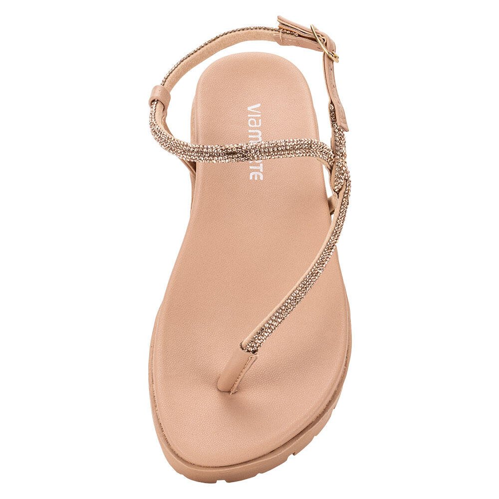 SANDÁLIA FEMININA FLAT VIA MARTE 102008  Marrom 5