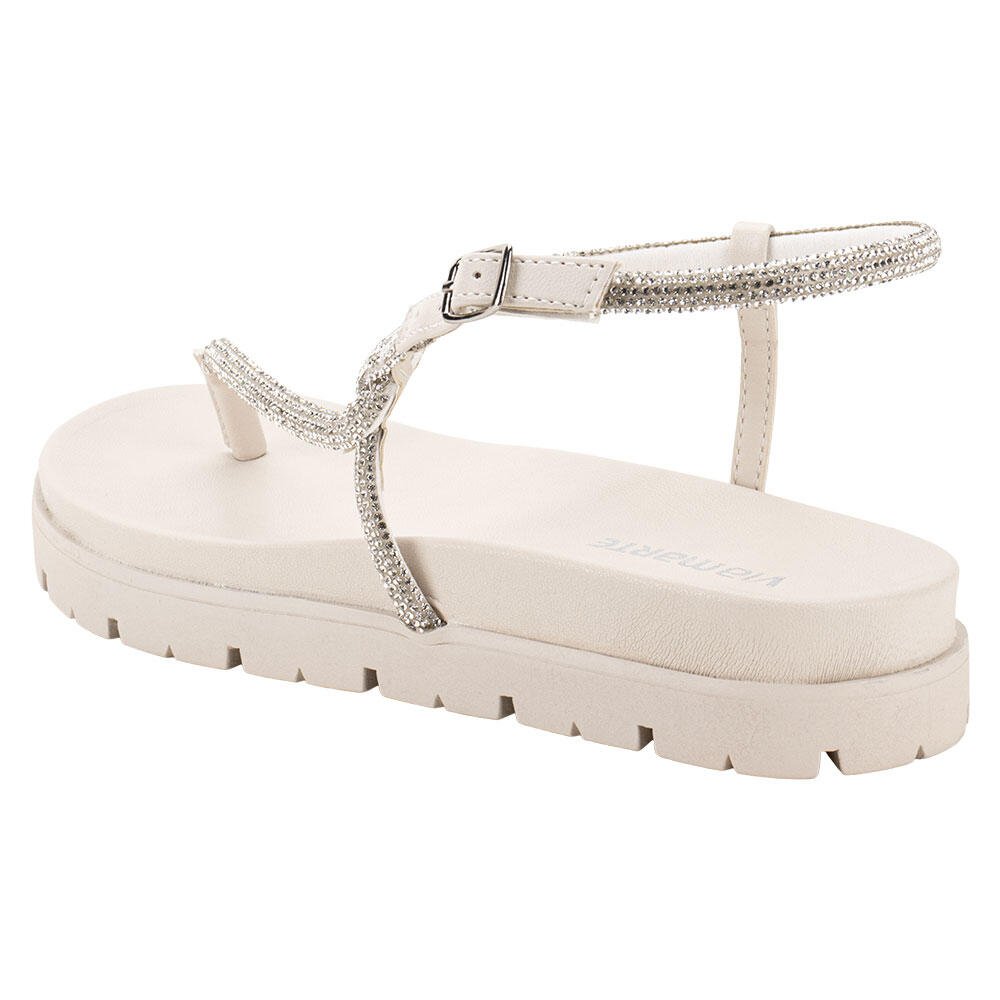 SANDÁLIA FEMININA FLAT VIA MARTE 102008  Bege 3