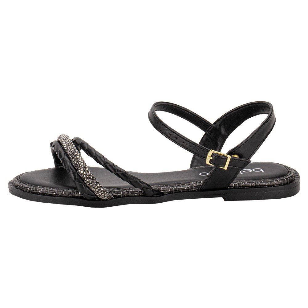 SANDÁLIA FEMININA FLAT BEIRA RIO 8472413 Preto 2