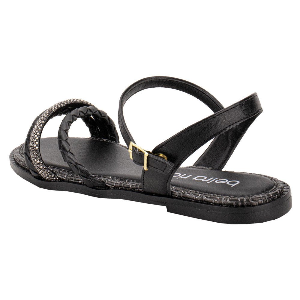 SANDÁLIA FEMININA FLAT BEIRA RIO 8472413 Preto 3