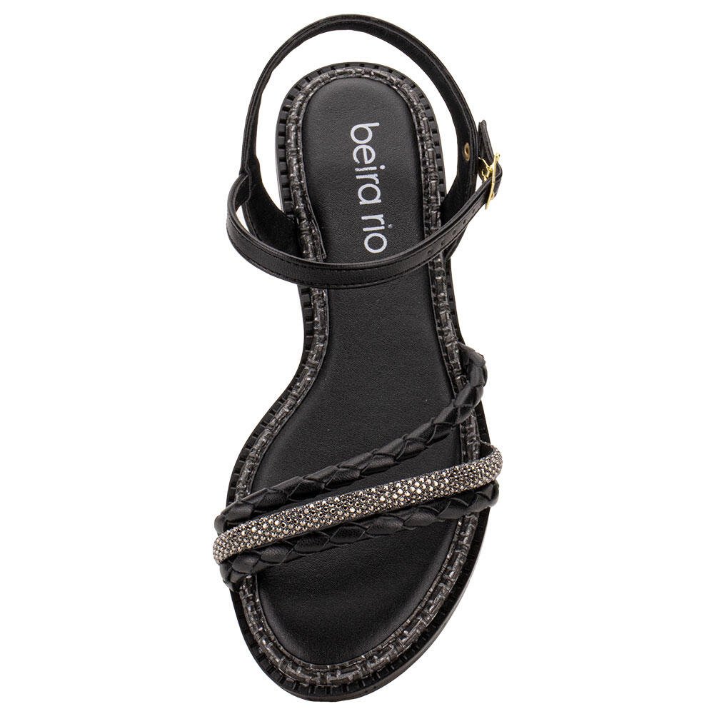 SANDÁLIA FEMININA FLAT BEIRA RIO 8472413 Preto 5